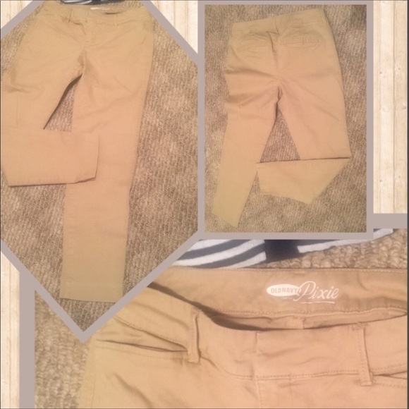 Old Navy Khaki Ladies Pixie Capri Pants - Picture 2 of 5
